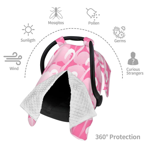 Zhbvncp Flamingo Pattern Baby Car Seat Cover & Breastfeeding Nursing Cover - Breathable Stretch Fabric Multi-Use