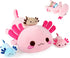 Onsoyours Axolotl Stuffed Animal Mommy 19.7" with 3 Baby Axolotl Plushies in