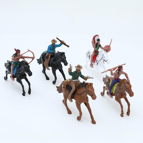 16 ONEST Pieces Native American Figurines Indian Figurines Indians Historical Plastic Action Figures for Projects