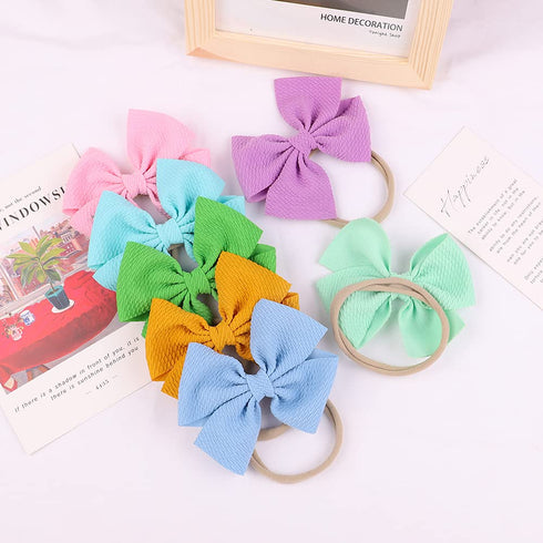 jollybows 40pcs Hair Accessories for Kids, Baby Girls Hair Bows Headband Nylon Elastic Hair Band