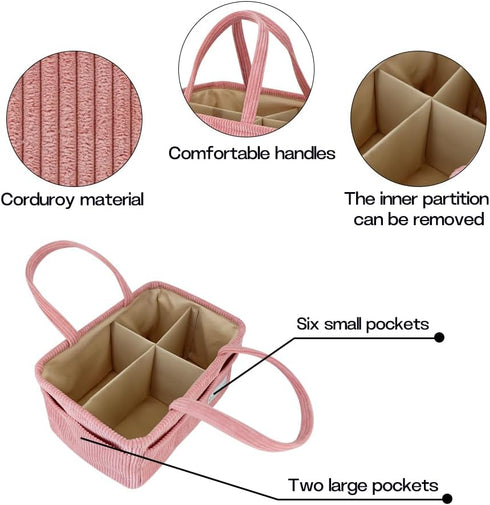 Buzz&Bloom Baby Diaper Caddy Organizer, Stylish Storage Basket for Newborn Essentials and Diaper Station, Gift for Baby