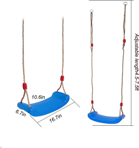 IFOYO Tree Swing Seat, Swing Set Accessories for Kids, Comfortable Outdoor Plastic Swingset for Little Tikes, Blue