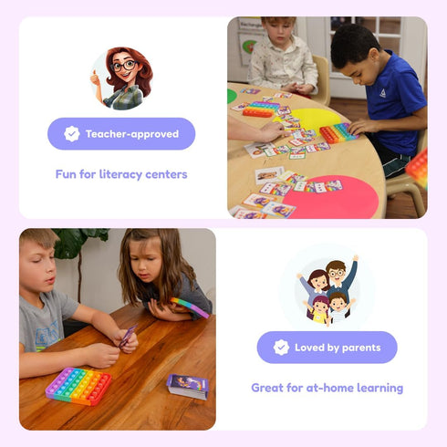 THE FIDGET GAME Unicorns vs Dragons, Fun Educational ABC Toys to Learn Alphabet, Numbers, Shapes & Colors, Interactive