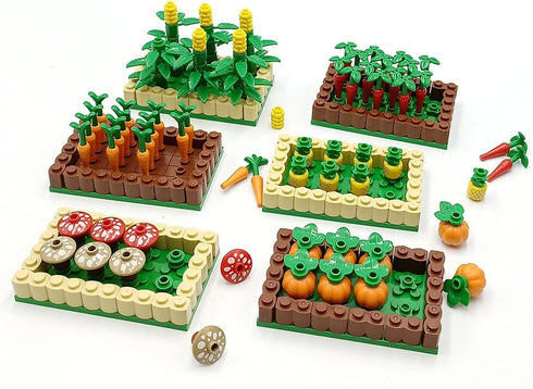 Cropland Set Farm Field Accessories Building Blocks Playset for Kids 6 Years Old, Harvest Seasonal Kits