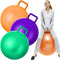 Lewtemi 3 Pcs 29 Inch Bouncing Ball with Handle, Outdoors Hopper Ball with Air Pump for Sports School Games (Purple,
