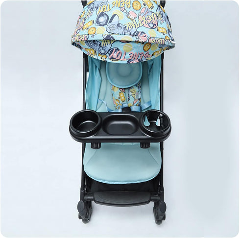 3-in-1 Universal Stroller Snack Tray with Dual Cup Holders, Sturdy Bar Attachment Compatible with Uppababy, Nuna