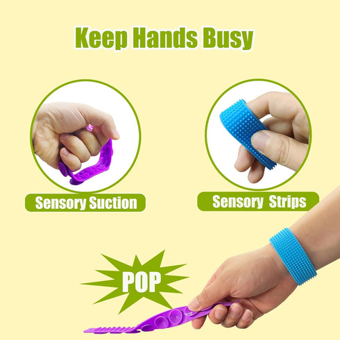 Autism,12PCS Fidget Sensory Toys for Sensory Items Autism Bracelet for Kids Audlts,Fidget Bracelet Anxiety Relief Items