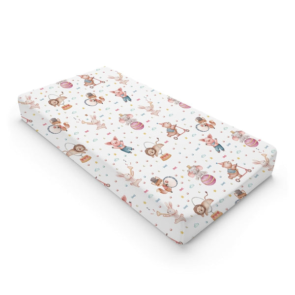 Watercolor Circus Animals Changing Pad Cover, Soft Stretchy Snug Fitted Changing Table Pad Mats for Boy Girl, 32" x 16"