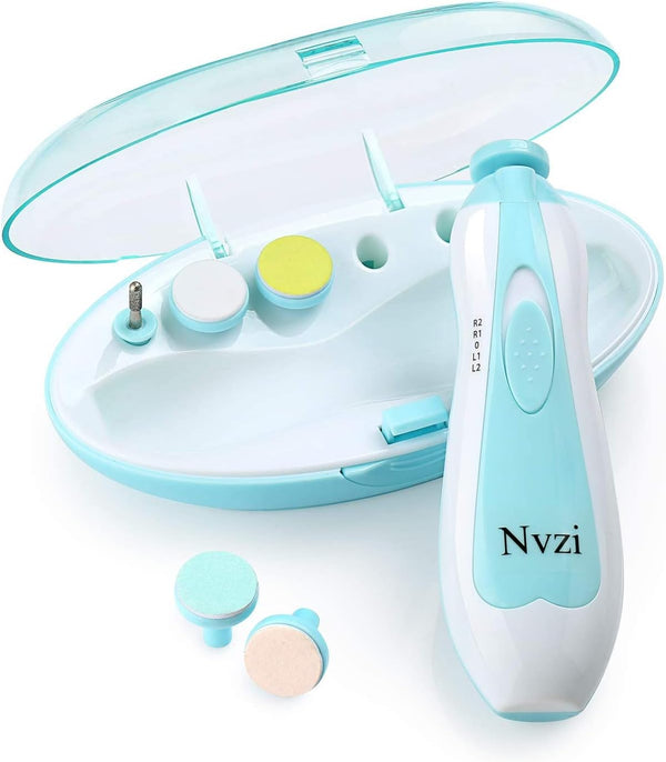 Baby Nail Trimmer Electric, Nail File Clippers with Light for Newborn or Toddler Toes and Fingernails