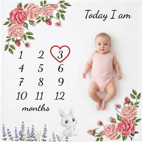 vmaisi Baby Milestone Blanket Gifts for Girl - Newborn Monthly Year Infant