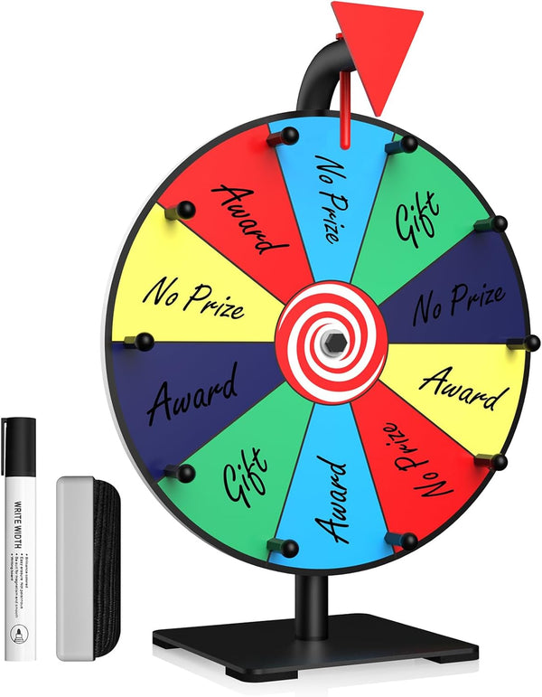 Facilife Spinning Wheel - 12 Inch Color Prize Wheel with Stand, Table