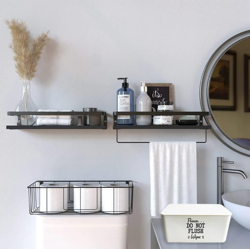 Baby Wipes Dispenser for Bathroom, Please DO NOT Flush Wipes Container Holder, White, Upgrade Size