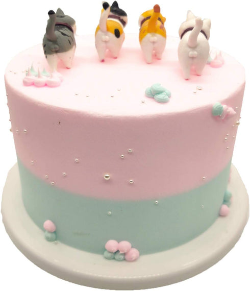 9 Pcs Cute Miniature Cat Figure Toys, Animal Characters Collection Playset, Cake Topper, Plant Decoration