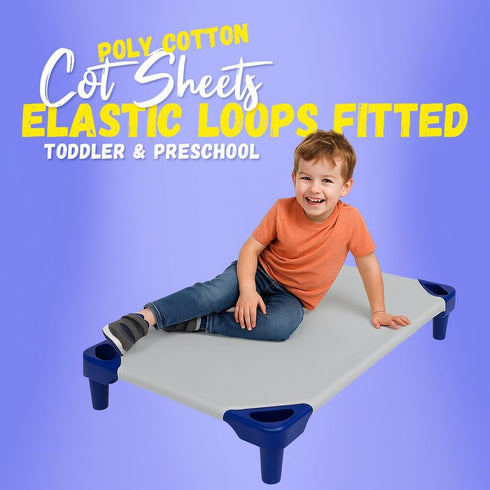 22"x52" Pack 12 Fitted Cot Sheet for Daycare Toddlers of Soft & Breathable Microfiber Cot Sheets with Reinforced