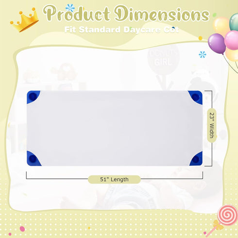 2 Pack 23" 51" Horbaunal White Cot Sheets for Daycare/Pre-School Standard Size, x Cot Fitted Sheets, Microfiber Fitted