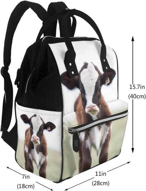 OUSIKA Backpack Daypacks Baby Cow Print Diaper Bag Multifunction Laptop Travel Large Nappy Bag, Black, One Size