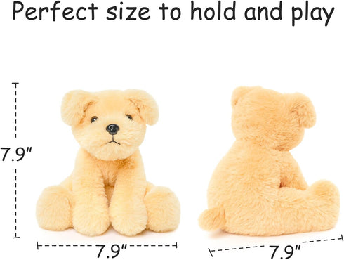 Labs Labrador Golden Retrievers Puppy Stuffed Animals, Plush Toys for Kids Boys Girls Birthday Gifts, 7.9" Golden Yellow
