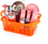 Kids Play Kitchen Toy Accessories Set, Colorful Stainless Steel Pots and Pans, Birthday Gifts for 3+ Girls Boys (Pink)