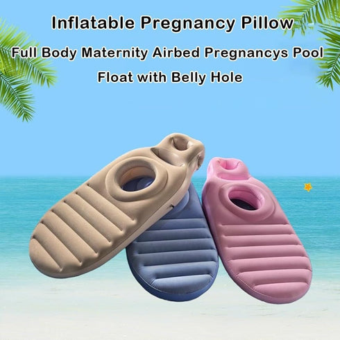 Inflatable Full Body Pregnancy Pillow with Belly Hole for Comfort, Maternity Airbed for Sleeping and Prone Support