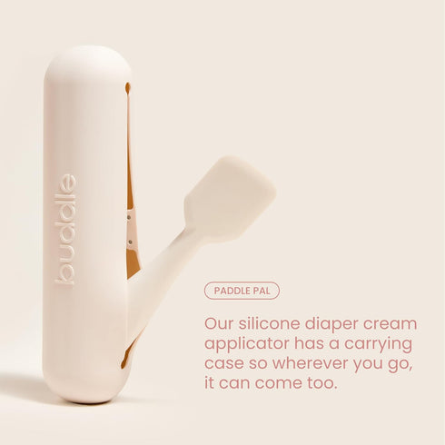 1 Count Buddle Paddle Pal Baby Diaper Cream Spatula Silicone Applicator with Carrying Case, Smooth & Mess-Free