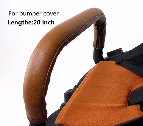 MINILUJIA Baby Stroller Armrest Cover - Universal DustProof PU Leather Handlebar Sleeve with Removable Zipper