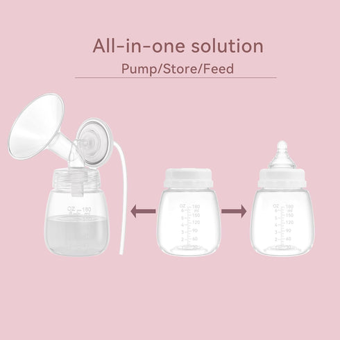 S1 S2 6oz/180ml Replacement Pump Bottles for Spectra/Motif Luna/Most Wide-Mouth Flanges, Milk Storage Bottle