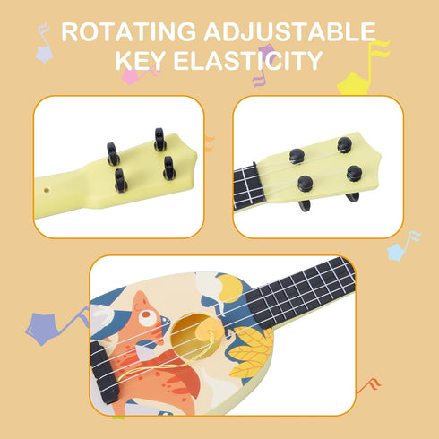 YOLOPLUS+ Kids Toy Ukulele, 17 Inch 4 Steel Strings, Musical Toy for Preschool Children, Early Educational Gift