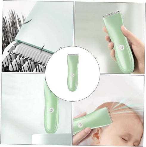 Generic Trimmer Rechargeable Hair Clipper Light Green Hair with Blades Safe Rounded Design for Newborns