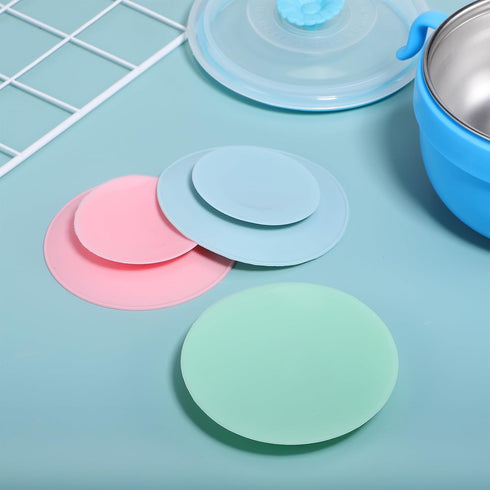 Silicone Tableware Sucker 3pcs, Double Sided Suction Cups Plates, Utensil Rest Plate