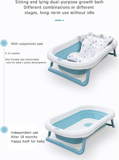 Juaugusep 28cm*43cm*26cm) Baby Bath Cushion Pad Newborn Bathtub Mat Infant Bath Supporter Net Baby Bathtub Pillow