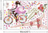 Girl Bicycle Wall Stickers, Flowers Eiffel Tower Wall Decals Mural for Kids Bedroom Living Room