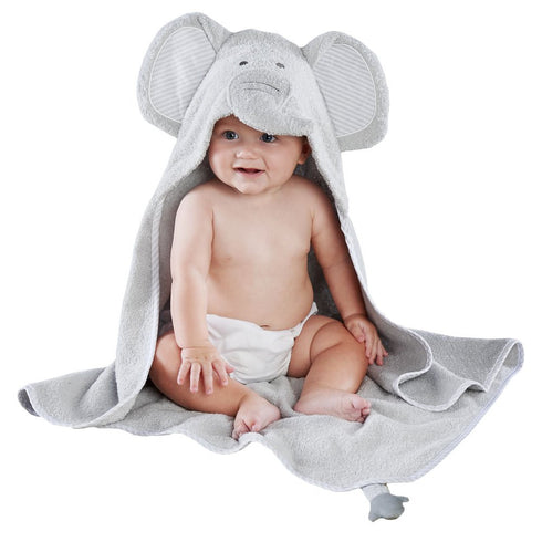 Grey/White Little Peanut Elephant Hooded Spa Towel