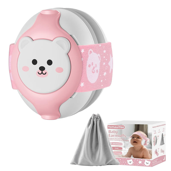 Baby Ear Protection, Bear Baby Headphones Noise Cancelling for Infant Hearing Protection Ages 0-36 Months, 25dB NRR