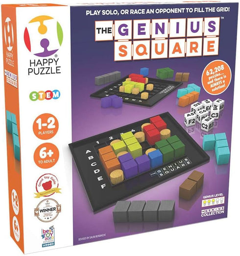 60000+ The Genius Square from The Happy Puzzle Company Game of The Year Award Winner, Solutions STEM Puzzle Game. Roll