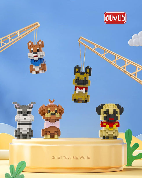 8 1 Set, 1616 3D dOvOb Micro Mini Blocks in Dogs Pieces Bricks, Puzzle Collection Animal Model Toys as Gift for Adult