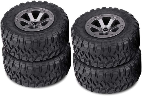 GOTOTOP RC Tires Rubber, 4Pcs Off-Road Car Rubber Tyres for 1:16 RC Crawler Car Accessory Part