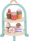 MIKNEKE Wooden Dessert Cake Play Food Set Toys, Pretend Play Kids Tea Party