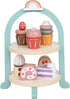 MIKNEKE Wooden Dessert Cake Play Food Set Toys, Pretend Play Kids Tea Party