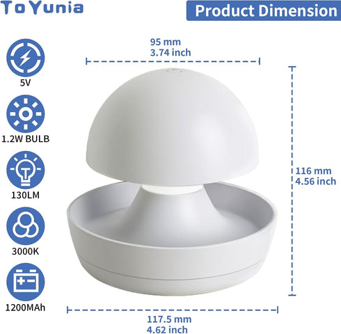 Light,1 Pack, 4000K,White, Portable Night Light for Kids Nursery Recharge Night