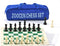 Plastic Chess Set with Green Roll-Up Vinyl Chess Board - Foldable Game with Extra Queen