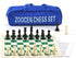 Plastic Chess Set with Green Roll-Up Vinyl Chess Board - Foldable Game with Extra Queen