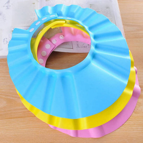 CUCUFA 3PCS Baby Bath Soft Cap Adjustable Soft Bath Cap Shampoo Protection Products for Baby Kids Child Shower baby