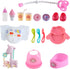 Set 21 Set deAO Black Baby Doll - Mobile, High Chair, Stroller & Feeding Accessories - Piece Play (Doll Included)