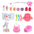 deAO 12” Baby Doll Play Set, 21 PCS with Crib, Mobile, High Chair, Feeding Accessories for Girls Kids