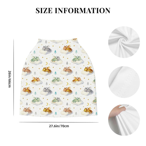 Sozzjile Cute Dragon Car Seat Covers Baby Multi-Use Car Seat Canopy Carrier Cover, Breathable Breastfeeding Cover Boys