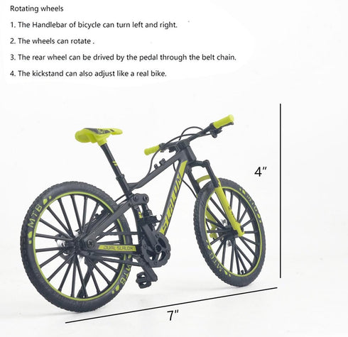 Ailejia Mountain Bike Toy Mini Cake Topper - Dirt MTB Bicycle Ornament Model for Home Decoration Crafts (Black Green)