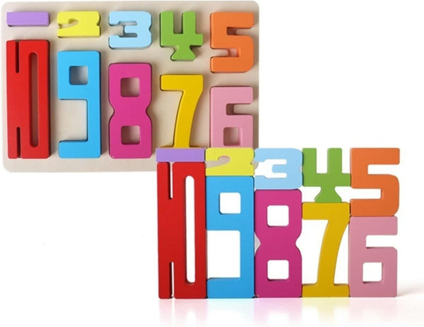 10PCS Wooden Number Building Blocks Montessori 1-10 - Wooden Stacking Numbers Math