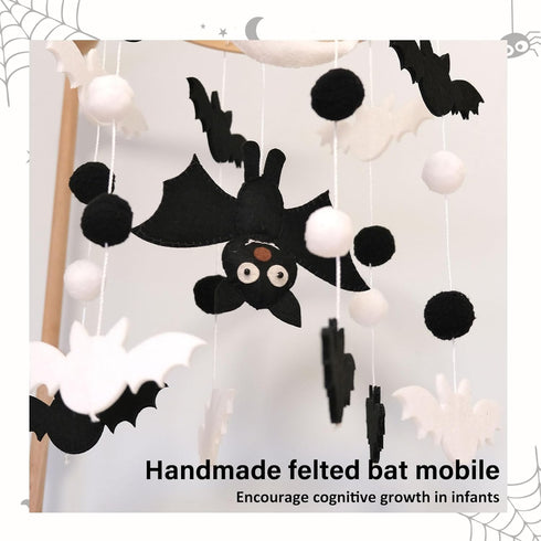 Bat Baby Mobile, Gothic Mobile for Crib, Halloween Crib Mobile for Boys and Girls, Gothic Nursery Mobile for Bassinet