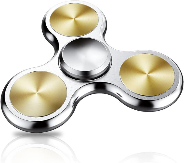 ATESSON Fidget Spinner Toy - Ultra Durable Stainless Steel Bearing for Stress Relief, Silver