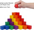 108 Pack 1 Inch 6 3+ Offelec Wooden Blocks, Colors STEM Math Sorting Toys, Wood Building & Stacking Blocks